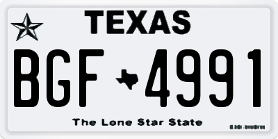 TX license plate BGF4991