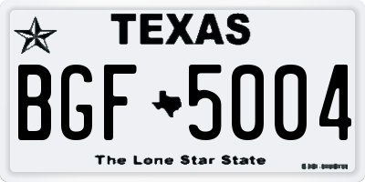 TX license plate BGF5004