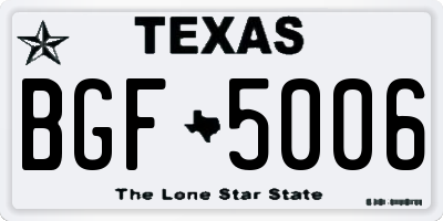 TX license plate BGF5006