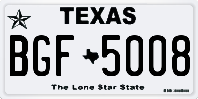 TX license plate BGF5008