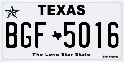 TX license plate BGF5016