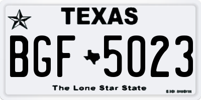TX license plate BGF5023