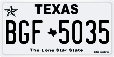 TX license plate BGF5035