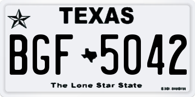 TX license plate BGF5042