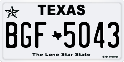 TX license plate BGF5043