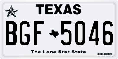 TX license plate BGF5046