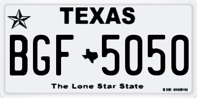 TX license plate BGF5050