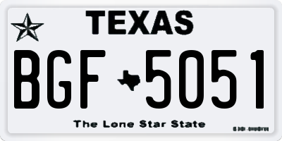 TX license plate BGF5051