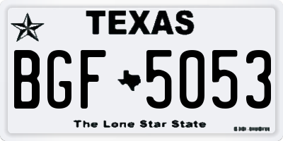 TX license plate BGF5053