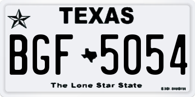 TX license plate BGF5054