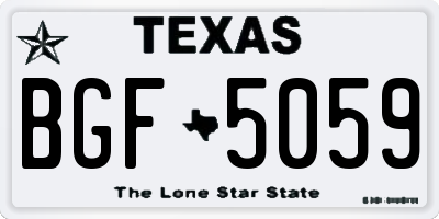 TX license plate BGF5059