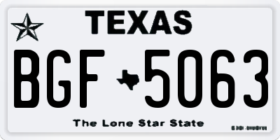 TX license plate BGF5063