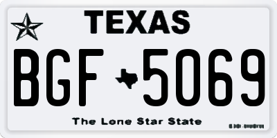 TX license plate BGF5069
