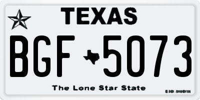 TX license plate BGF5073