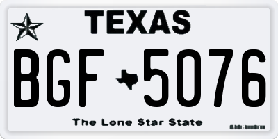 TX license plate BGF5076