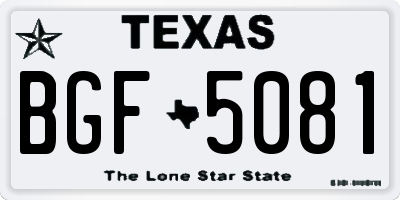 TX license plate BGF5081