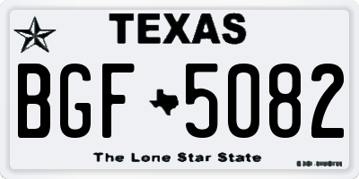 TX license plate BGF5082
