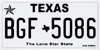 TX license plate BGF5086