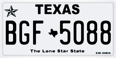 TX license plate BGF5088