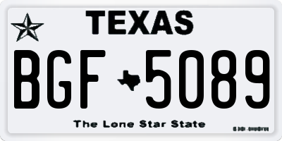 TX license plate BGF5089
