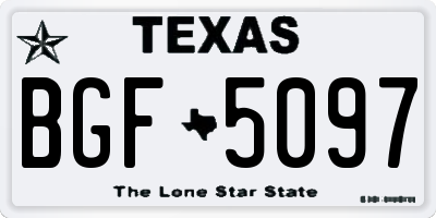 TX license plate BGF5097