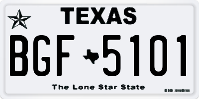 TX license plate BGF5101