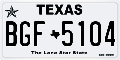 TX license plate BGF5104