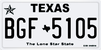 TX license plate BGF5105