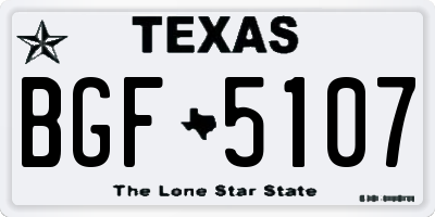 TX license plate BGF5107