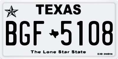TX license plate BGF5108