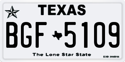 TX license plate BGF5109