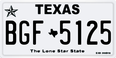 TX license plate BGF5125