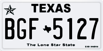 TX license plate BGF5127