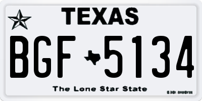 TX license plate BGF5134