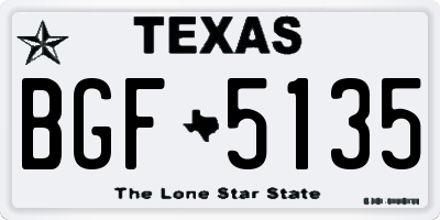 TX license plate BGF5135