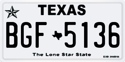 TX license plate BGF5136