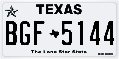 TX license plate BGF5144