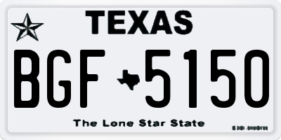 TX license plate BGF5150
