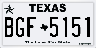 TX license plate BGF5151