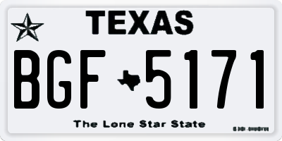 TX license plate BGF5171