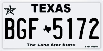 TX license plate BGF5172