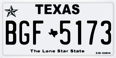 TX license plate BGF5173