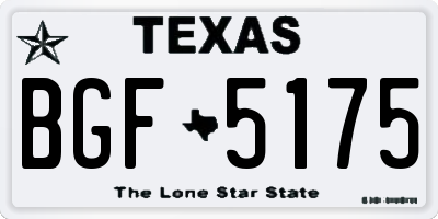 TX license plate BGF5175