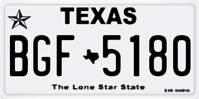 TX license plate BGF5180