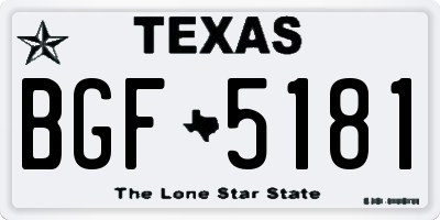 TX license plate BGF5181