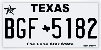 TX license plate BGF5182