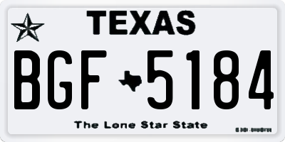 TX license plate BGF5184