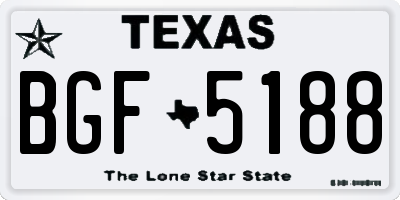 TX license plate BGF5188