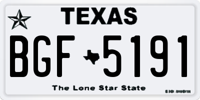 TX license plate BGF5191