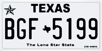 TX license plate BGF5199